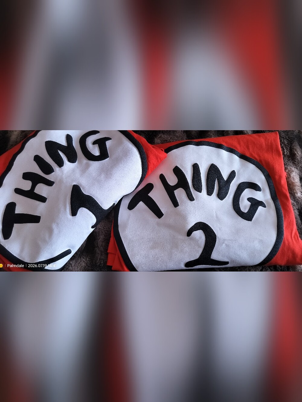 Universal Red 'Thing 1' 'Thing 2' Graphic Tee. It's 2 T-shirts